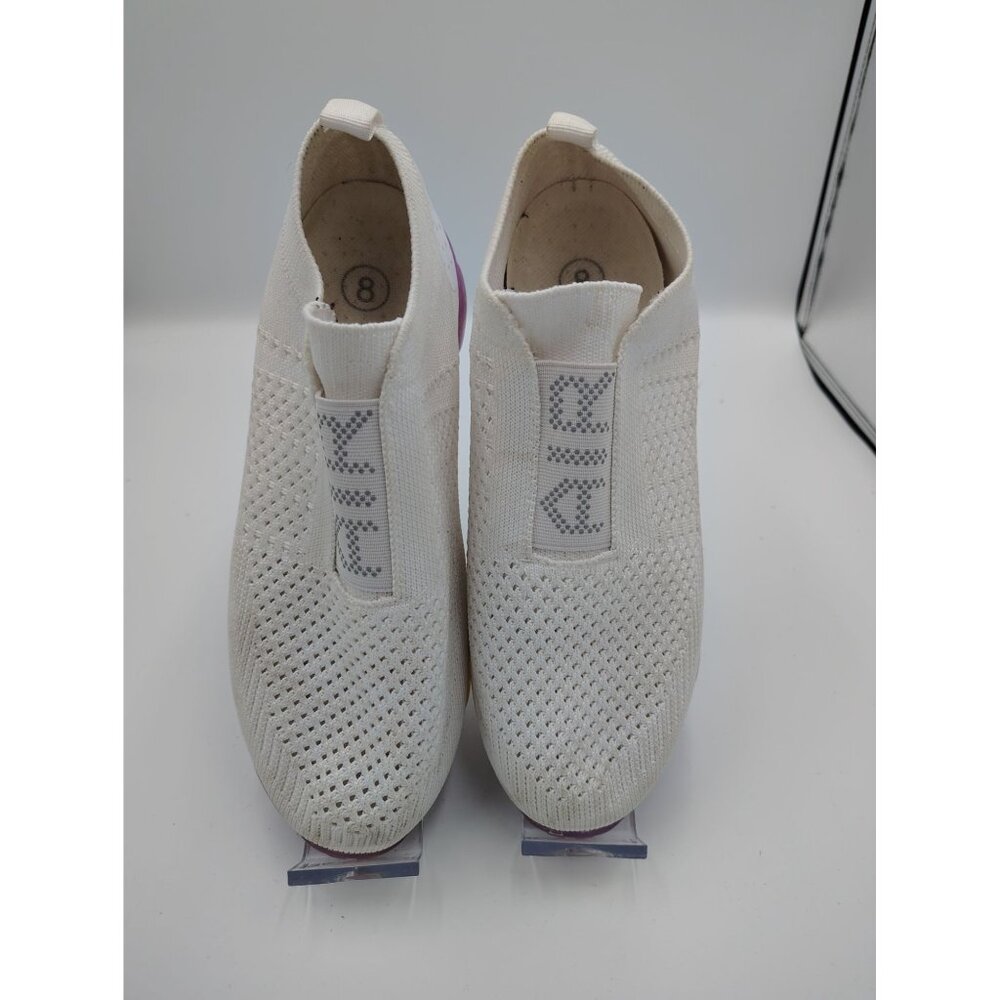 2 Pairs Neon Green & White Slip-On Mesh Sneakers With Transparent Soles Size 8 B - Picture 5 of 6